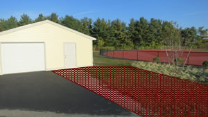 Shed with brick area outlined
